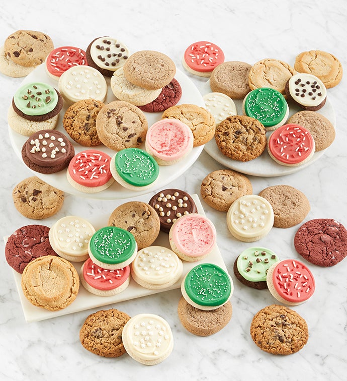 Bow Gift Box – 48 Assorted Holiday Cookies